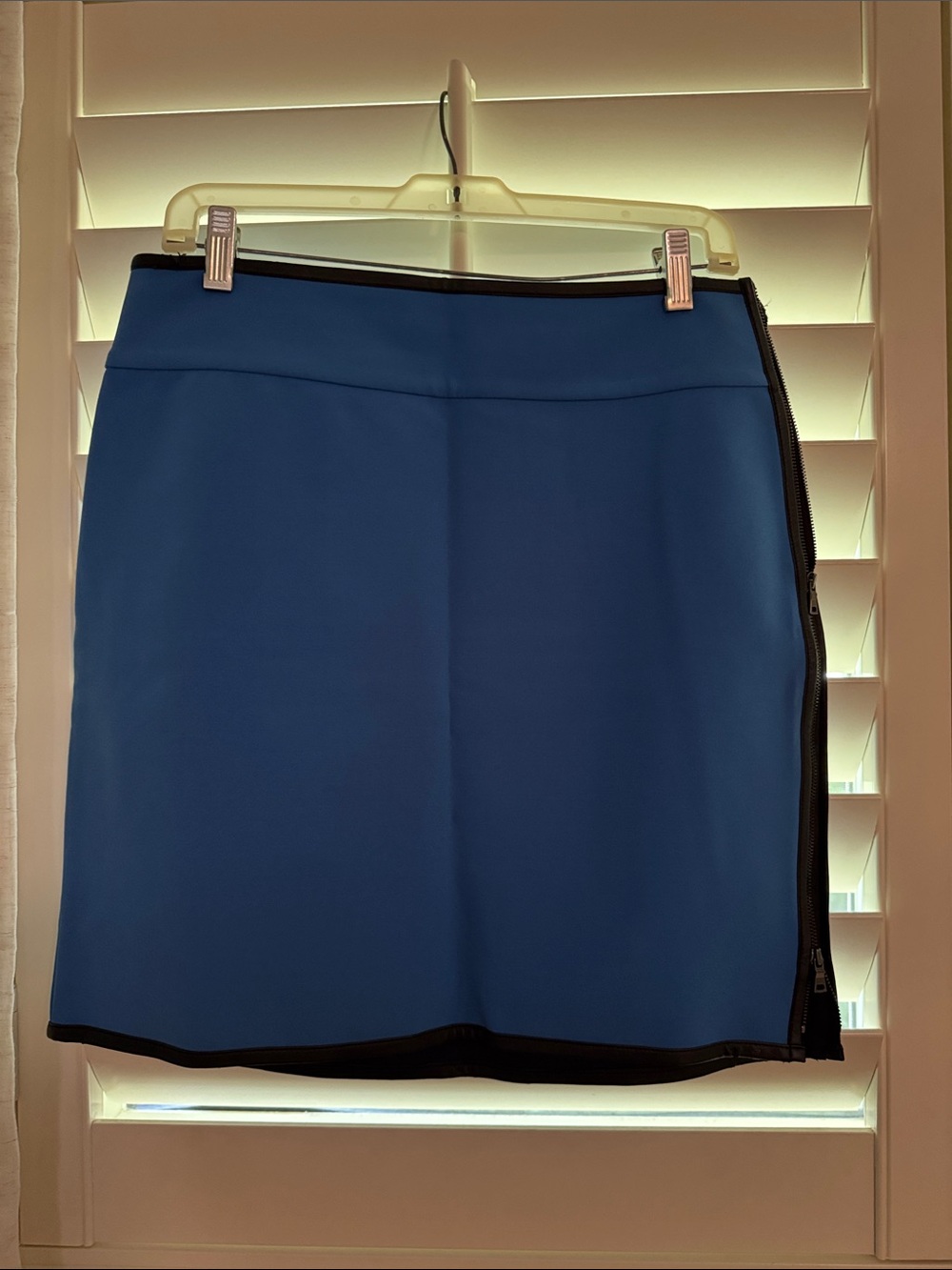 Ann Taylor Blue Mini Skirt with Black Trim